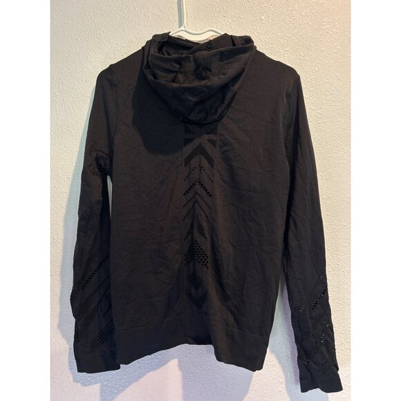Marika Black Cut Out Asymmetrical Zip Hoddie Stretch - Picture 3 of 4